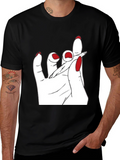 Hand Holding Joint Black T-Shirt