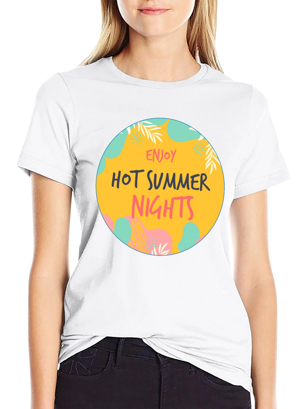 Enjoy Hot Summer Nights Graphic Tee - Black