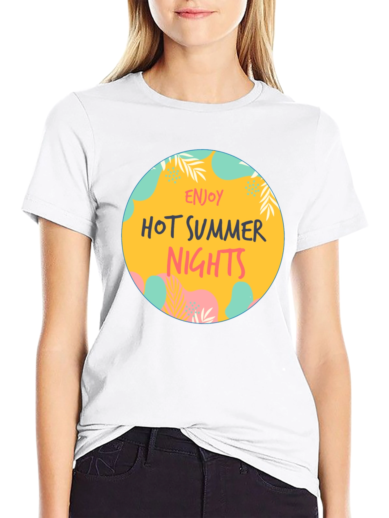 Enjoy Hot Summer Nights Graphic Tee - Black