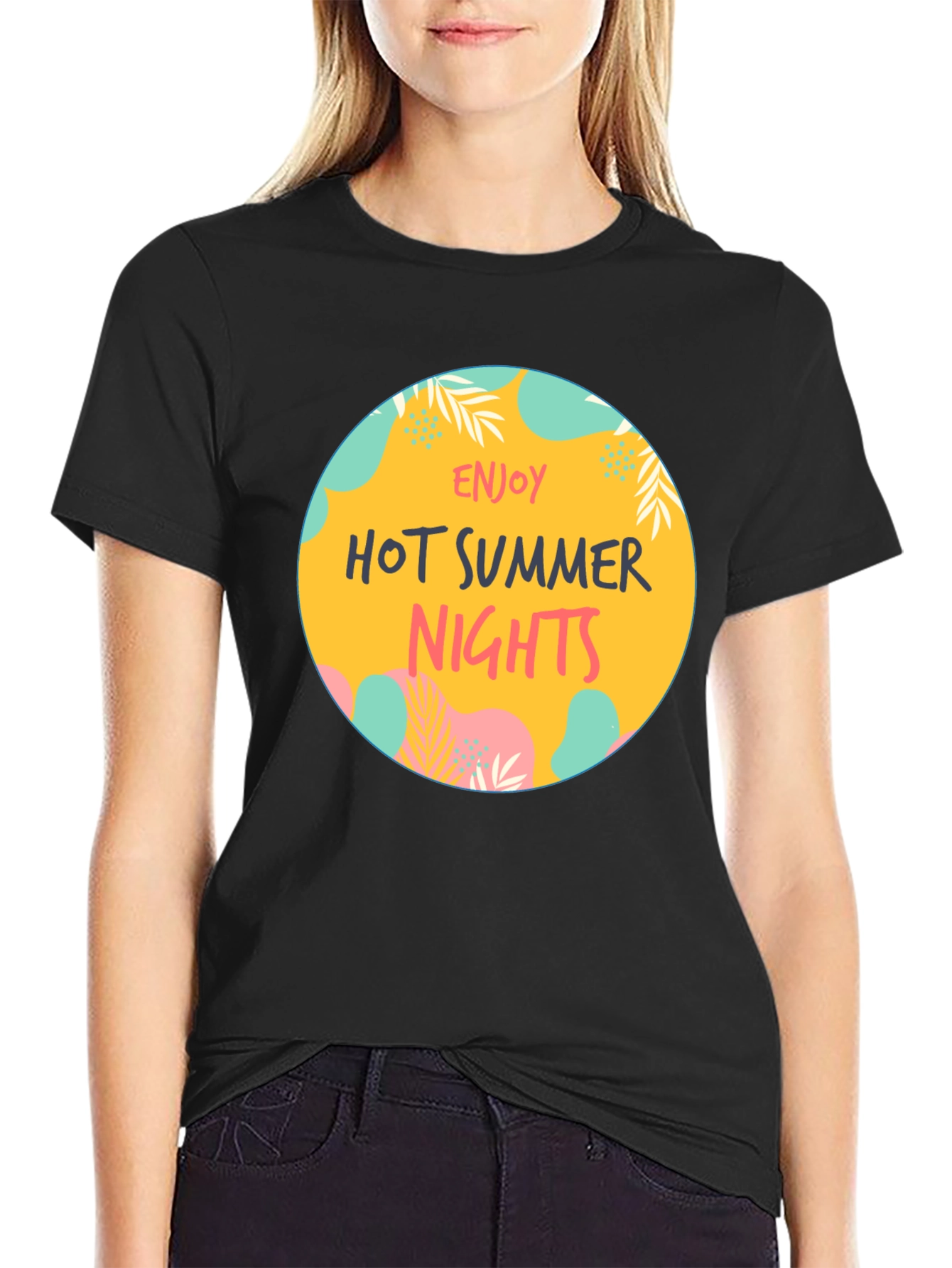 Enjoy Hot Summer Nights Graphic Tee - Black