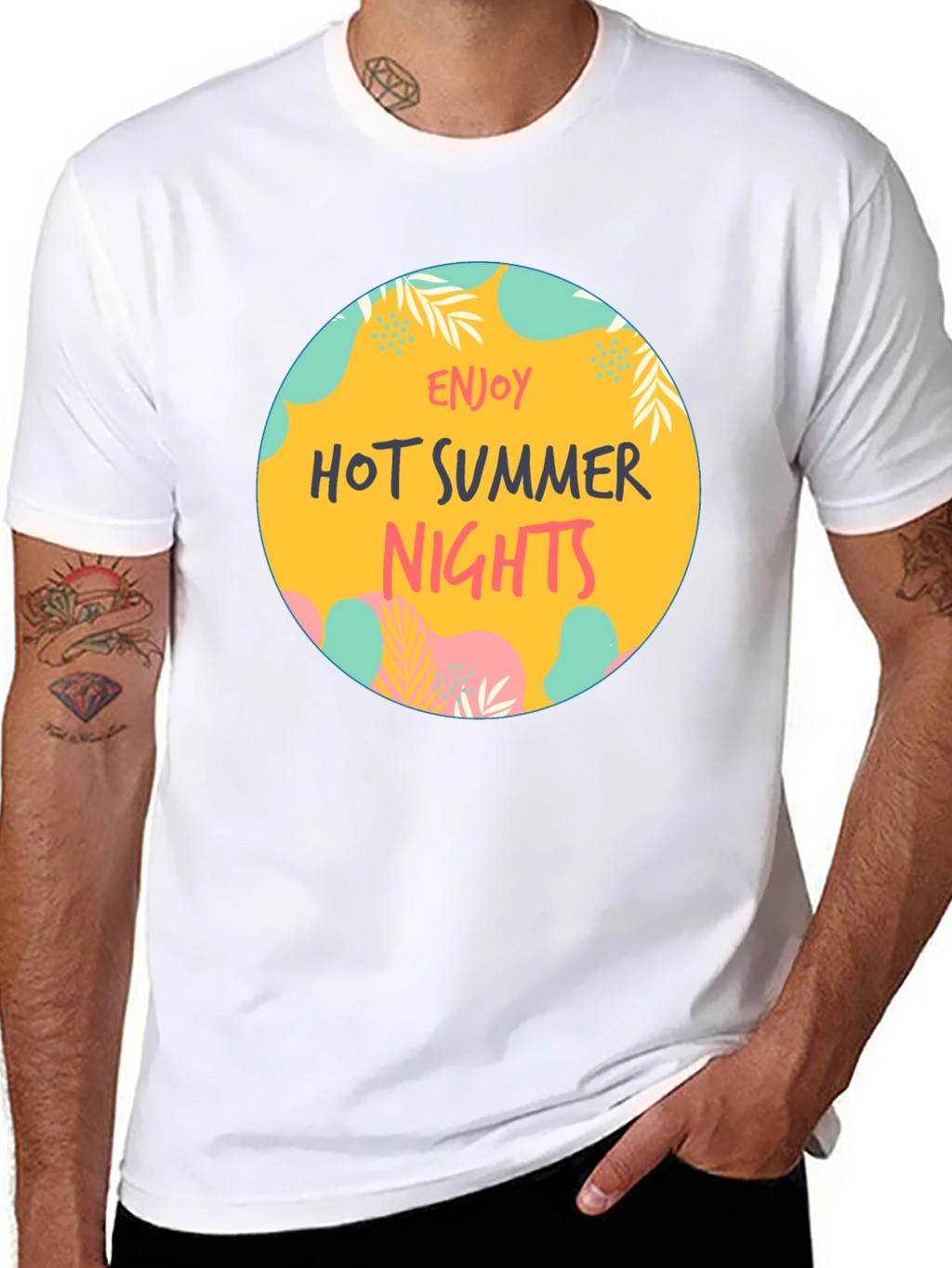 Enjoy Hot Summer Nights Graphic Tee - Black