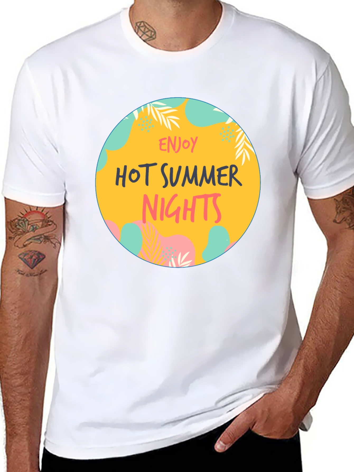Enjoy Hot Summer Nights Graphic Tee - Black