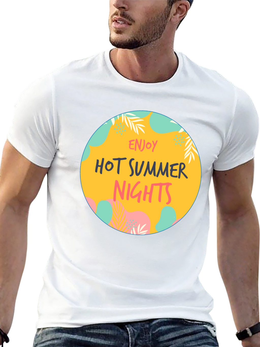 Enjoy Hot Summer Nights Graphic Tee - Black