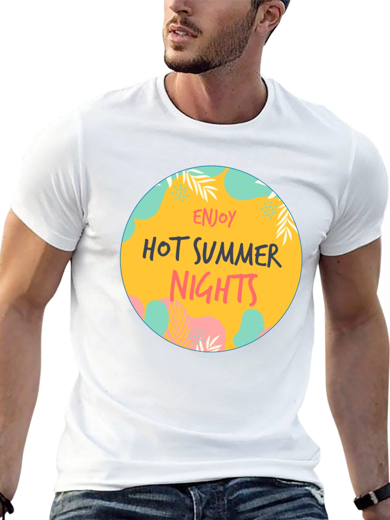 Enjoy Hot Summer Nights Graphic Tee - Black