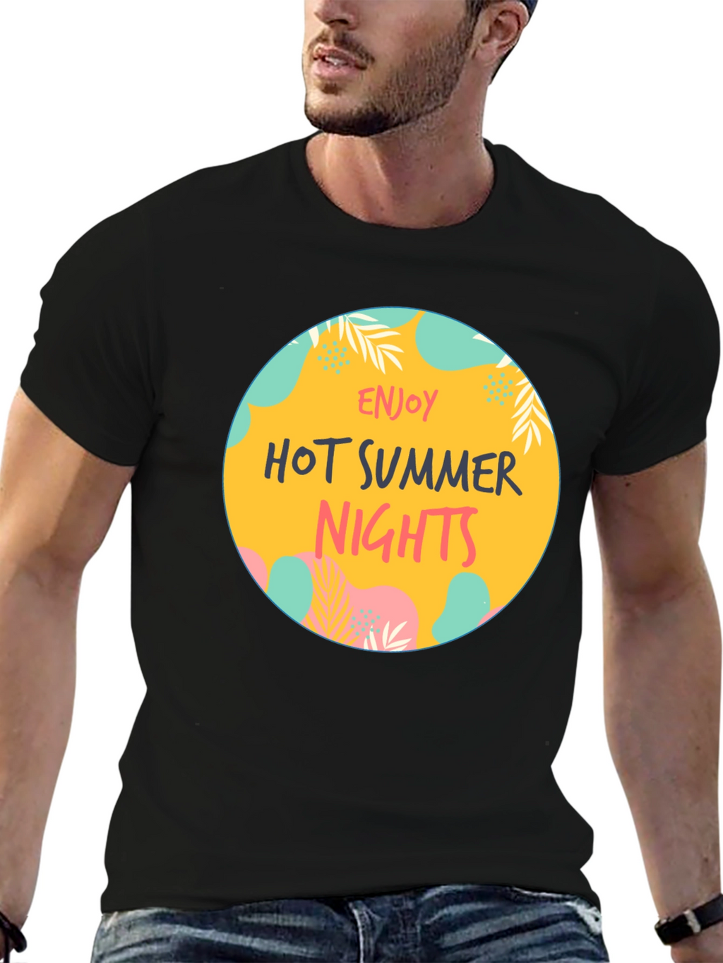 Enjoy Hot Summer Nights Graphic Tee - Black