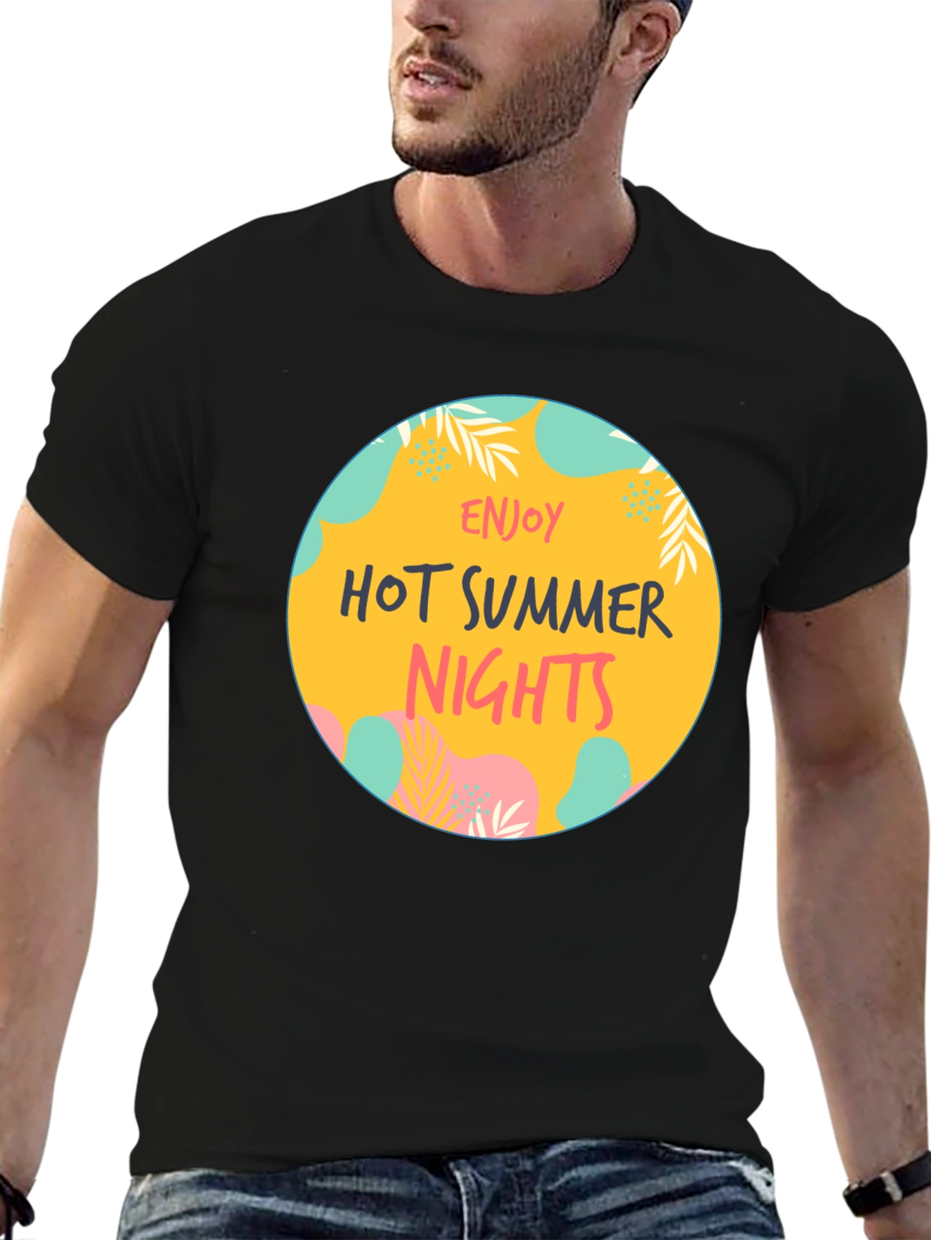 Enjoy Hot Summer Nights Graphic Tee - Black