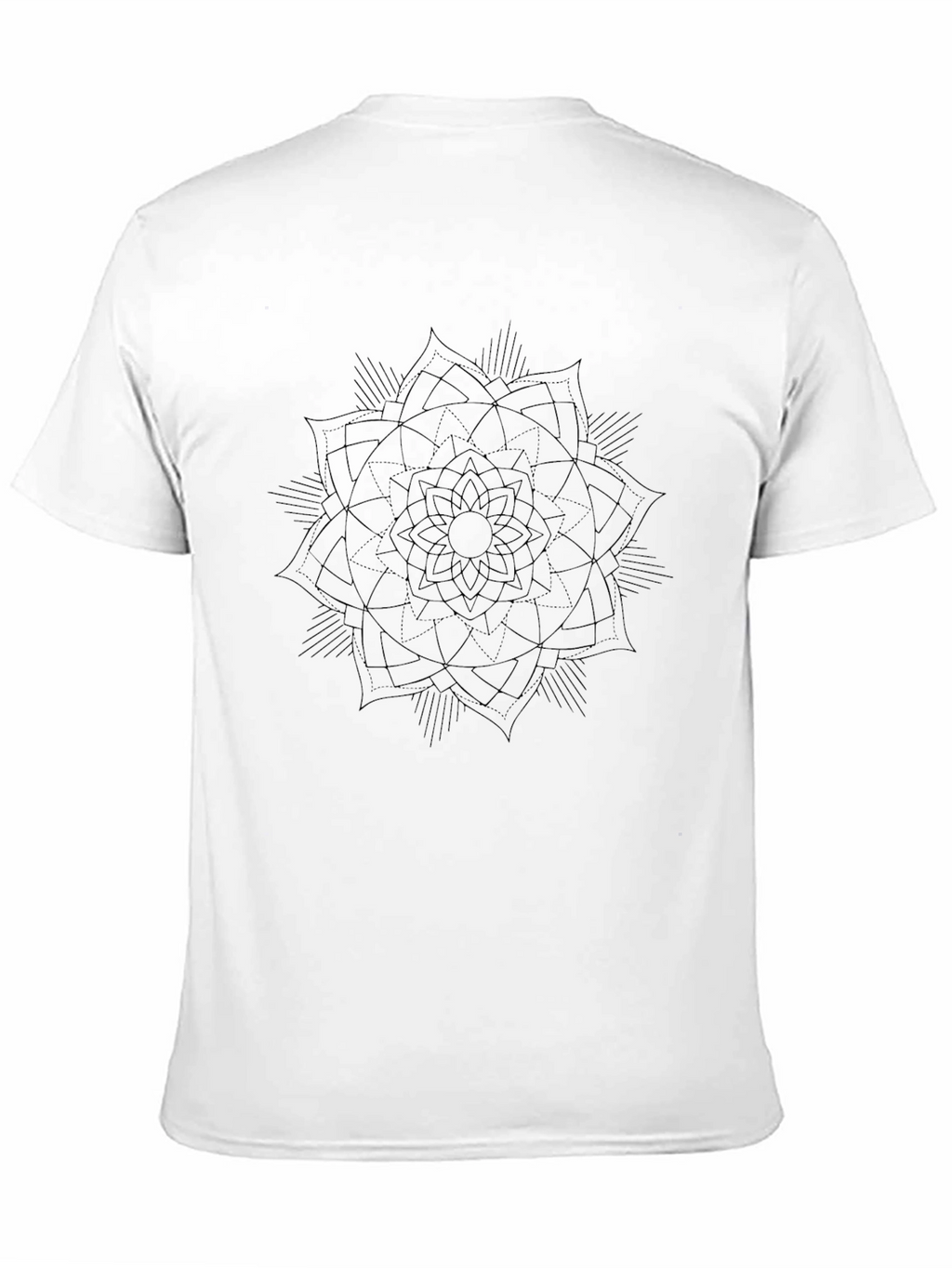 Black Mandala Print Mens T-Shirt