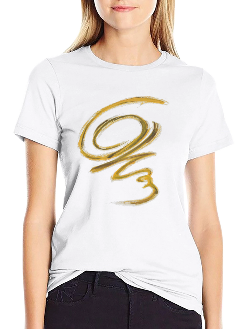 Abstract Brushstroke Graphic Black T-Shirt