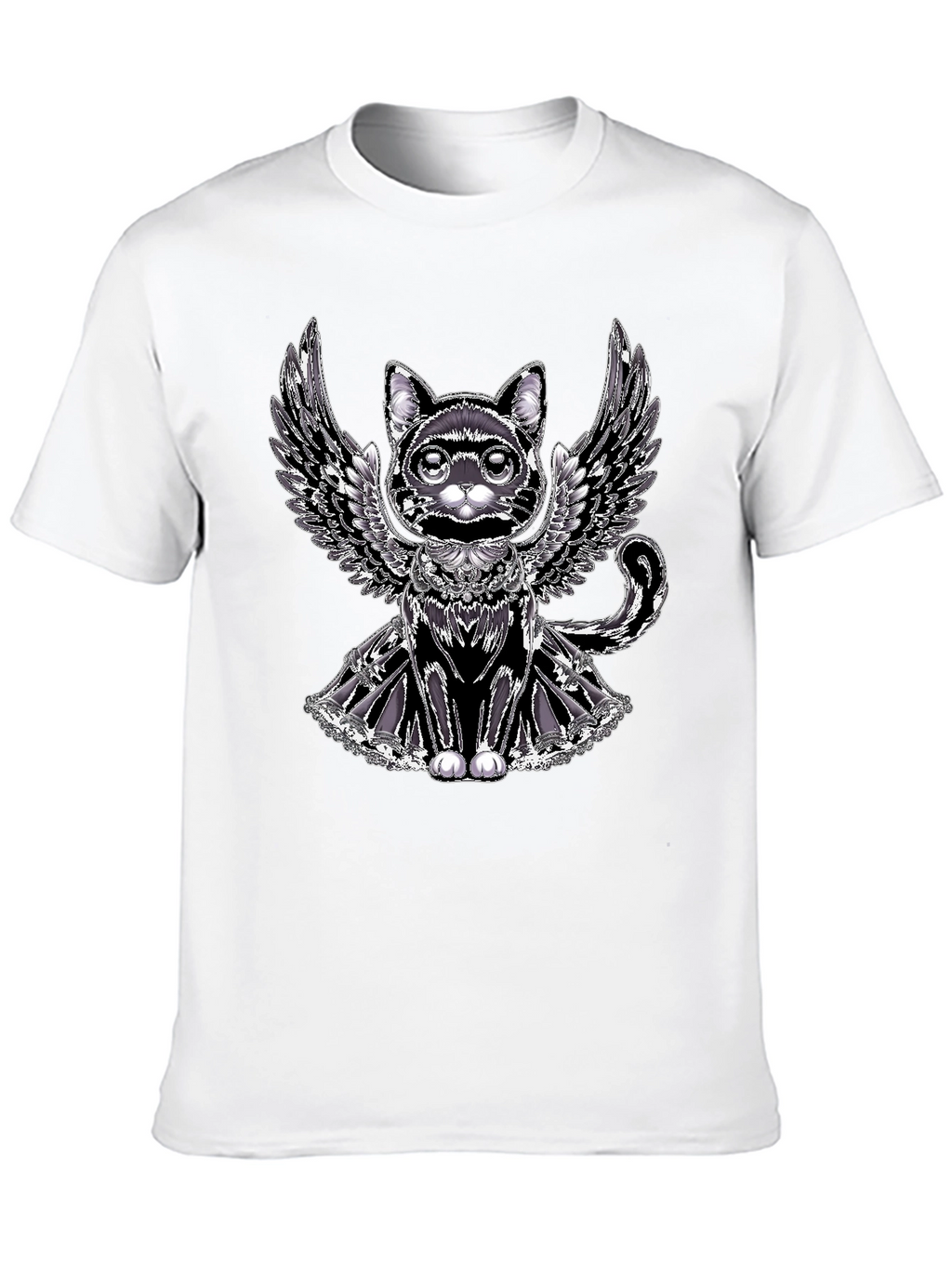 Winged Cat Graphic Tee - Unique Design