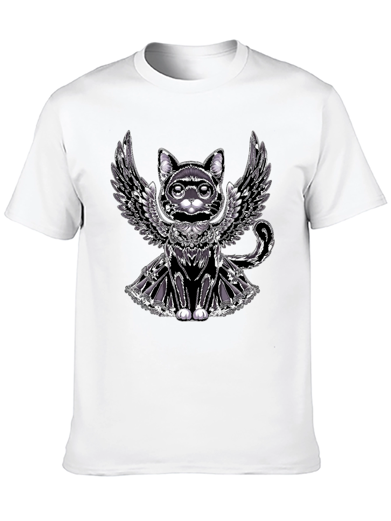 Winged Cat Graphic Tee - Unique Design
