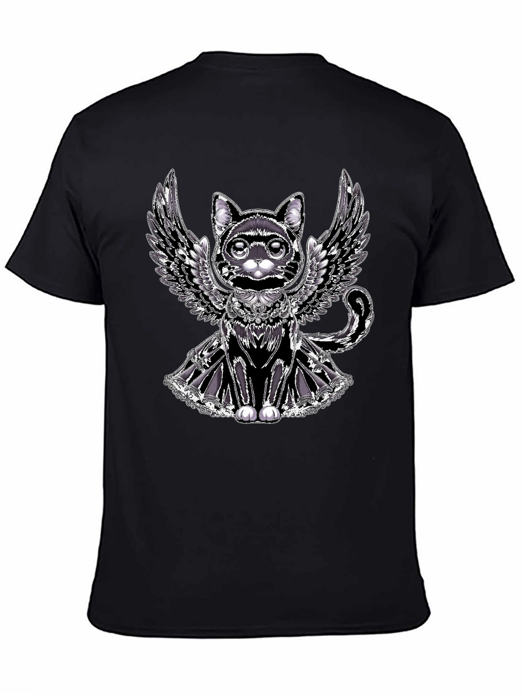 Winged Cat Graphic Tee - Unique Design