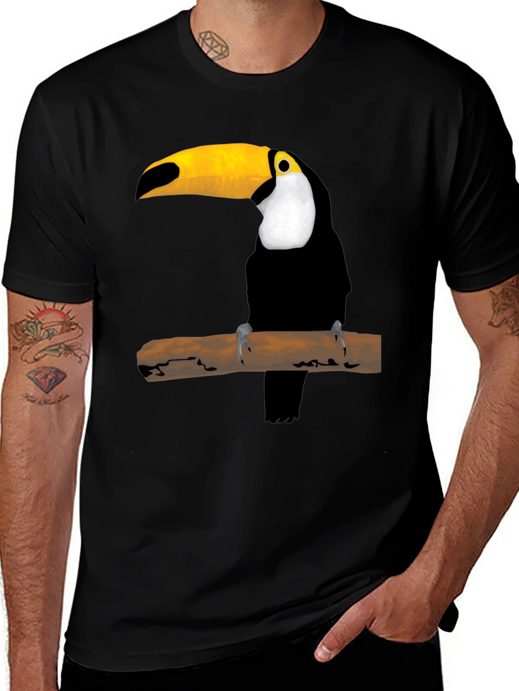 Toucan Graphic Tee - Mens Black T-Shirt