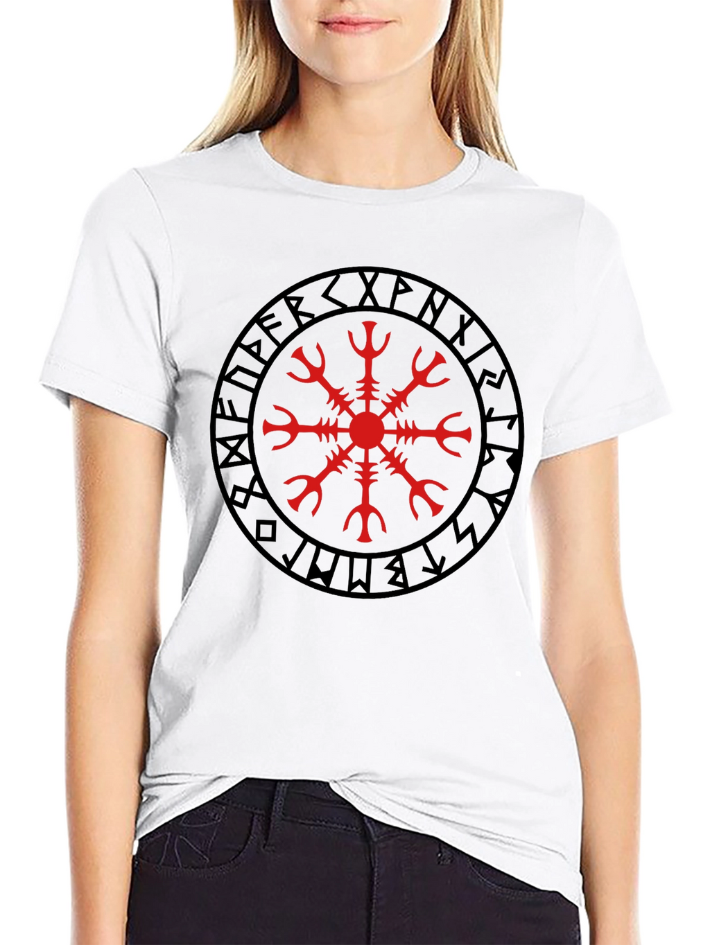 Viking Helm of Awe Graphic Black T-Shirt