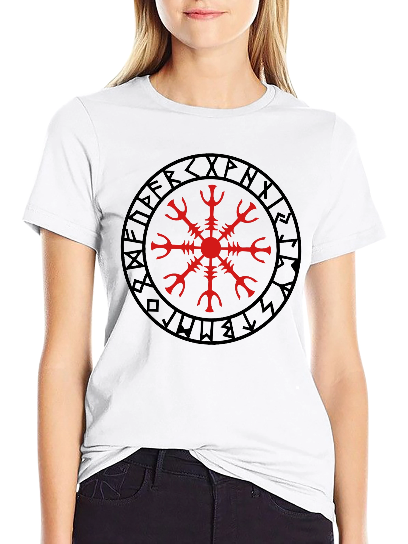 Viking Helm of Awe Graphic Black T-Shirt