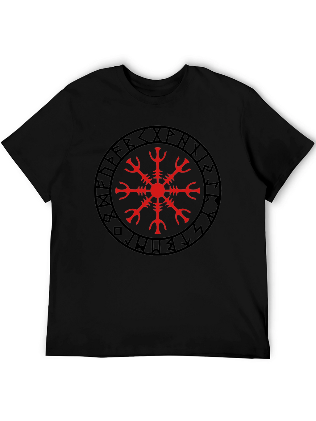 Viking Helm of Awe Graphic Black T-Shirt