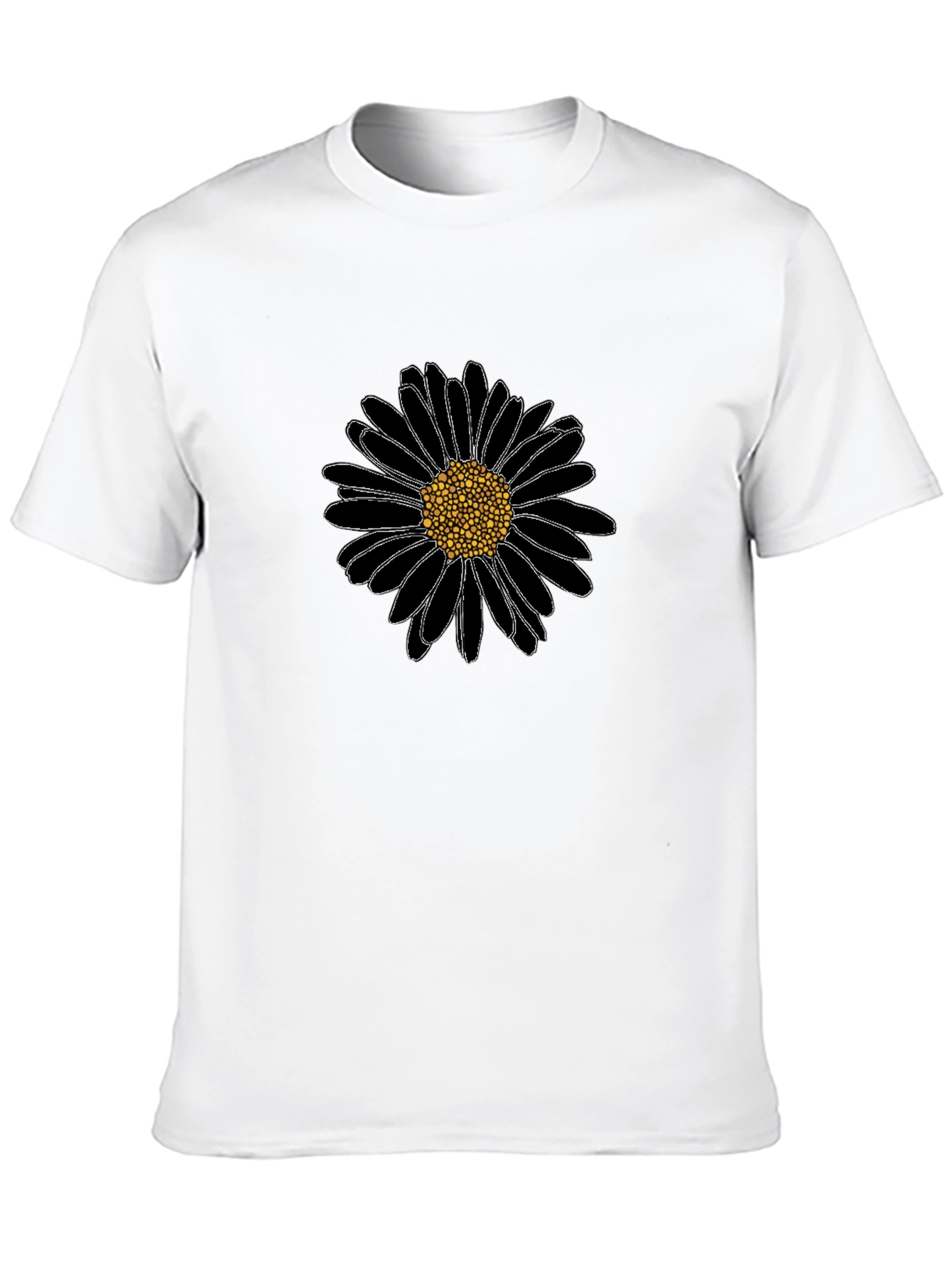 Black Daisy Graphic T-Shirt - Casual Comfort