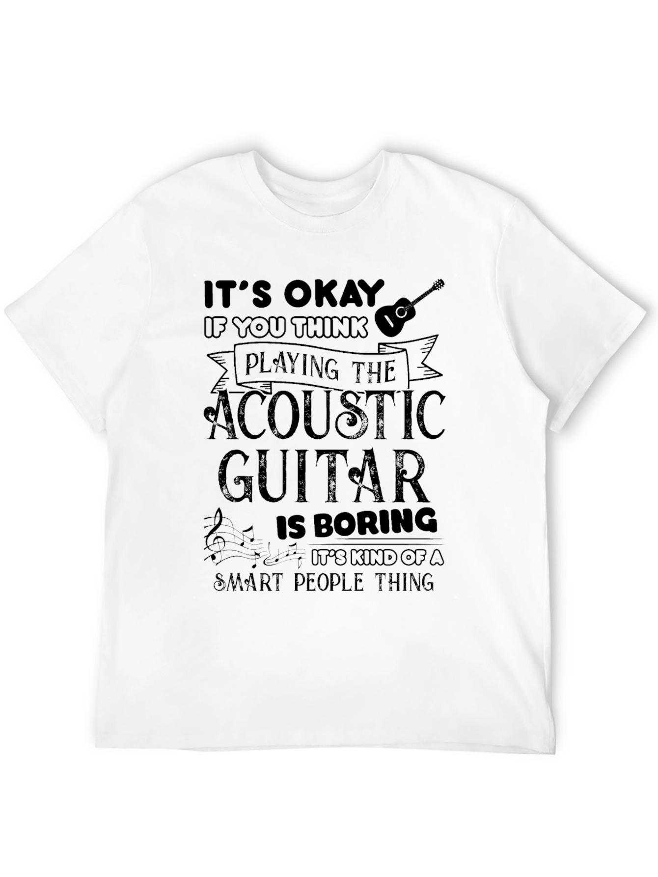 Acoustic Guitar Smart People Black T-Shirt