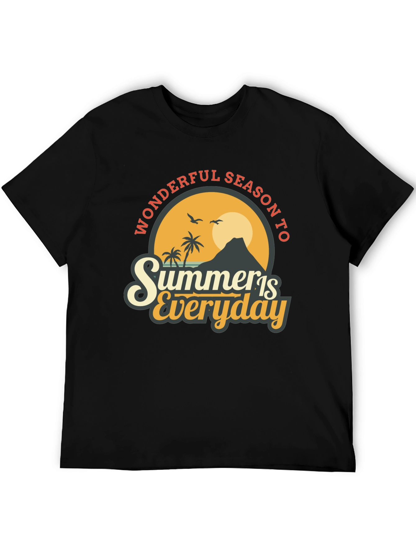 Summer Is Everyday T-Shirt - Black Graphic Tee
