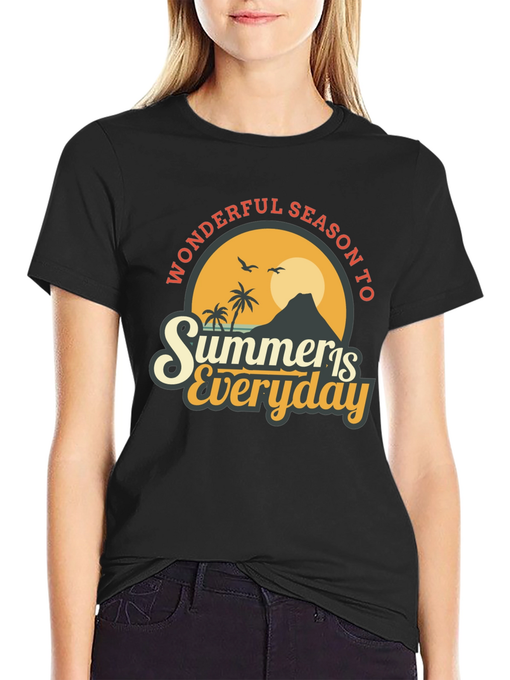 Summer Is Everyday T-Shirt - Black Graphic Tee