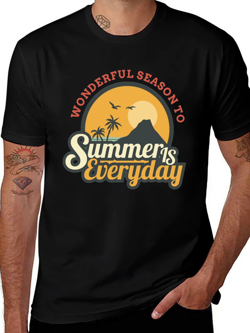 Summer Is Everyday T-Shirt - Black Graphic Tee