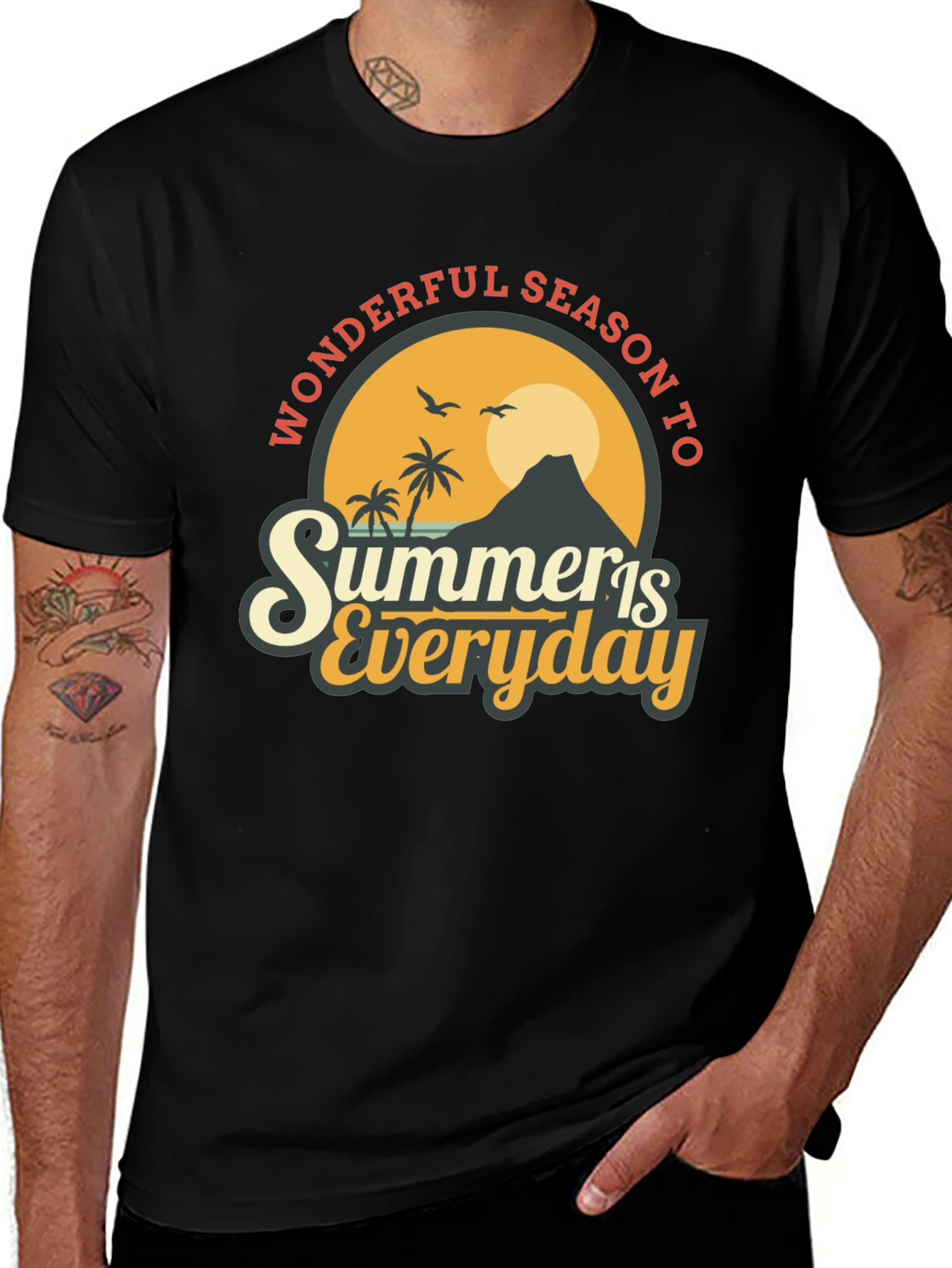 Summer Is Everyday T-Shirt - Black Graphic Tee