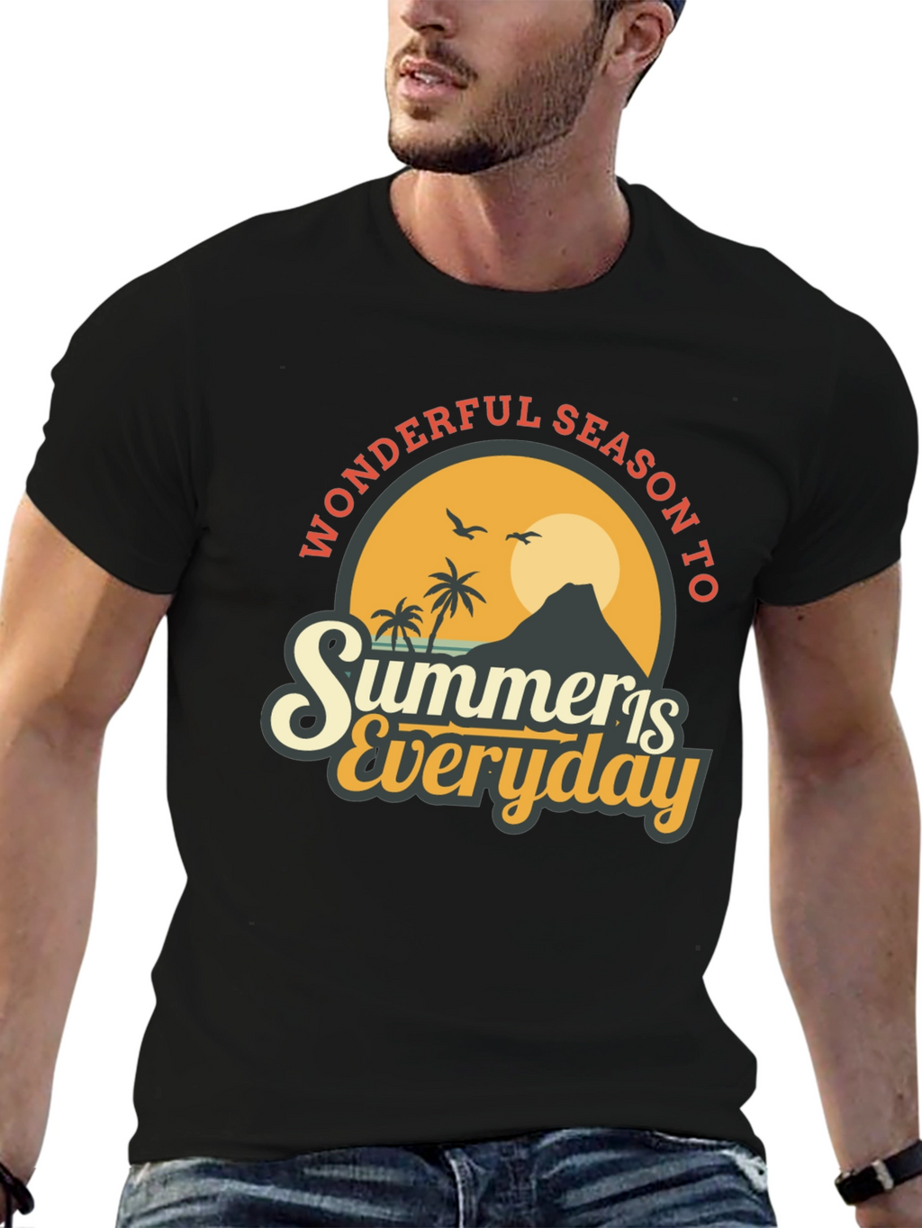 Summer Is Everyday T-Shirt - Black Graphic Tee