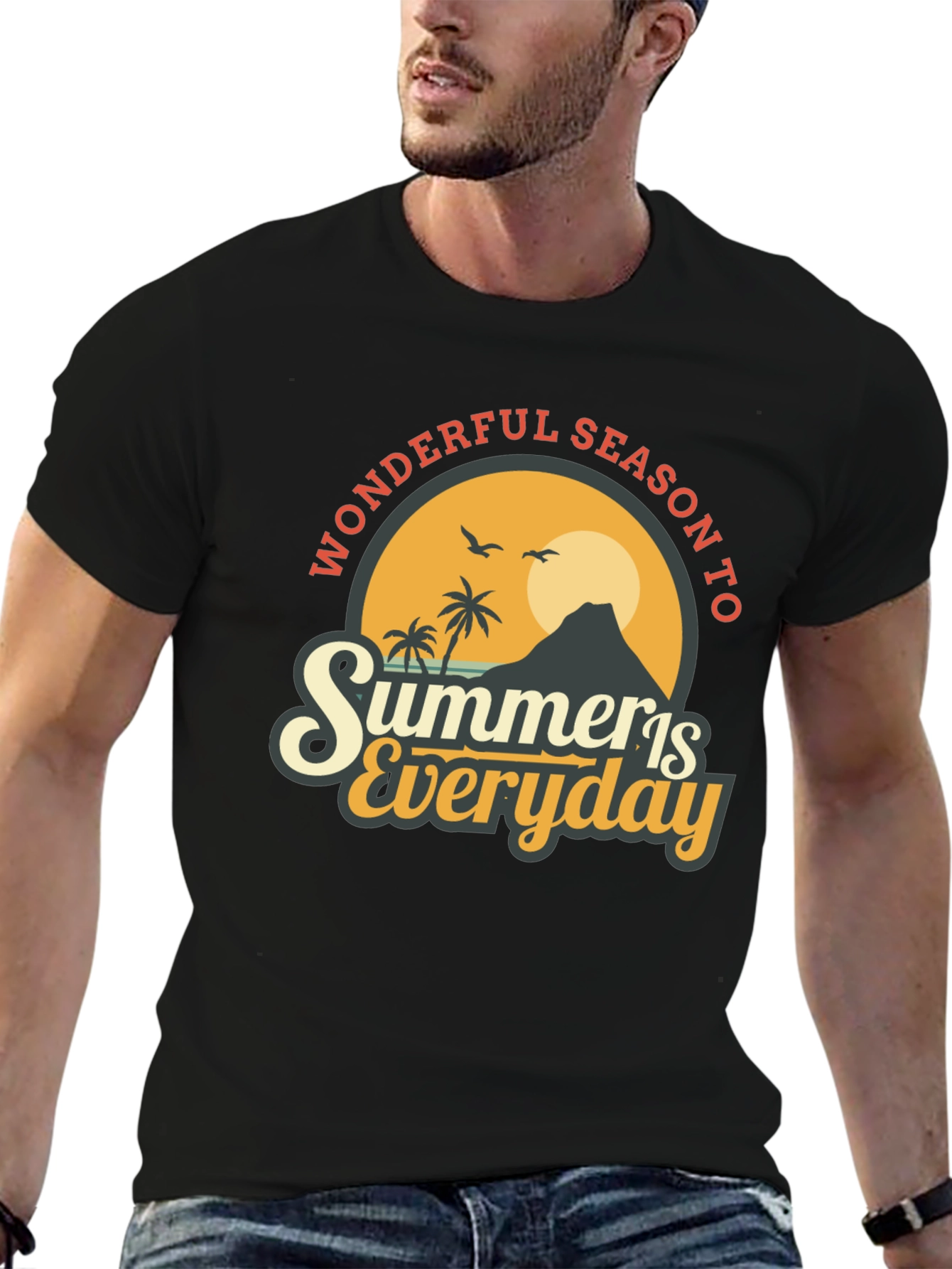 Summer Is Everyday T-Shirt - Black Graphic Tee