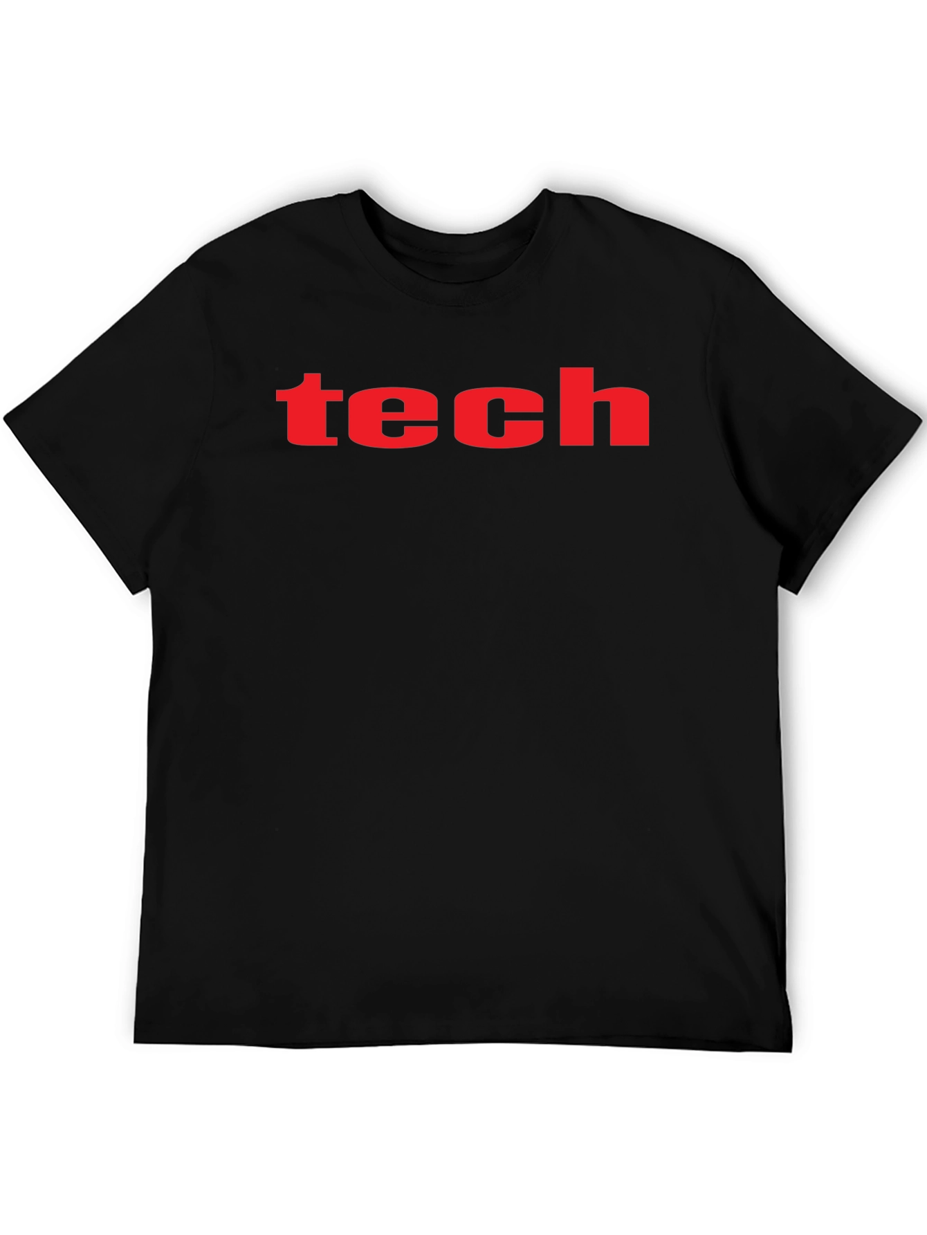 Tech Graphic Tee - Bold Red Print on Black
