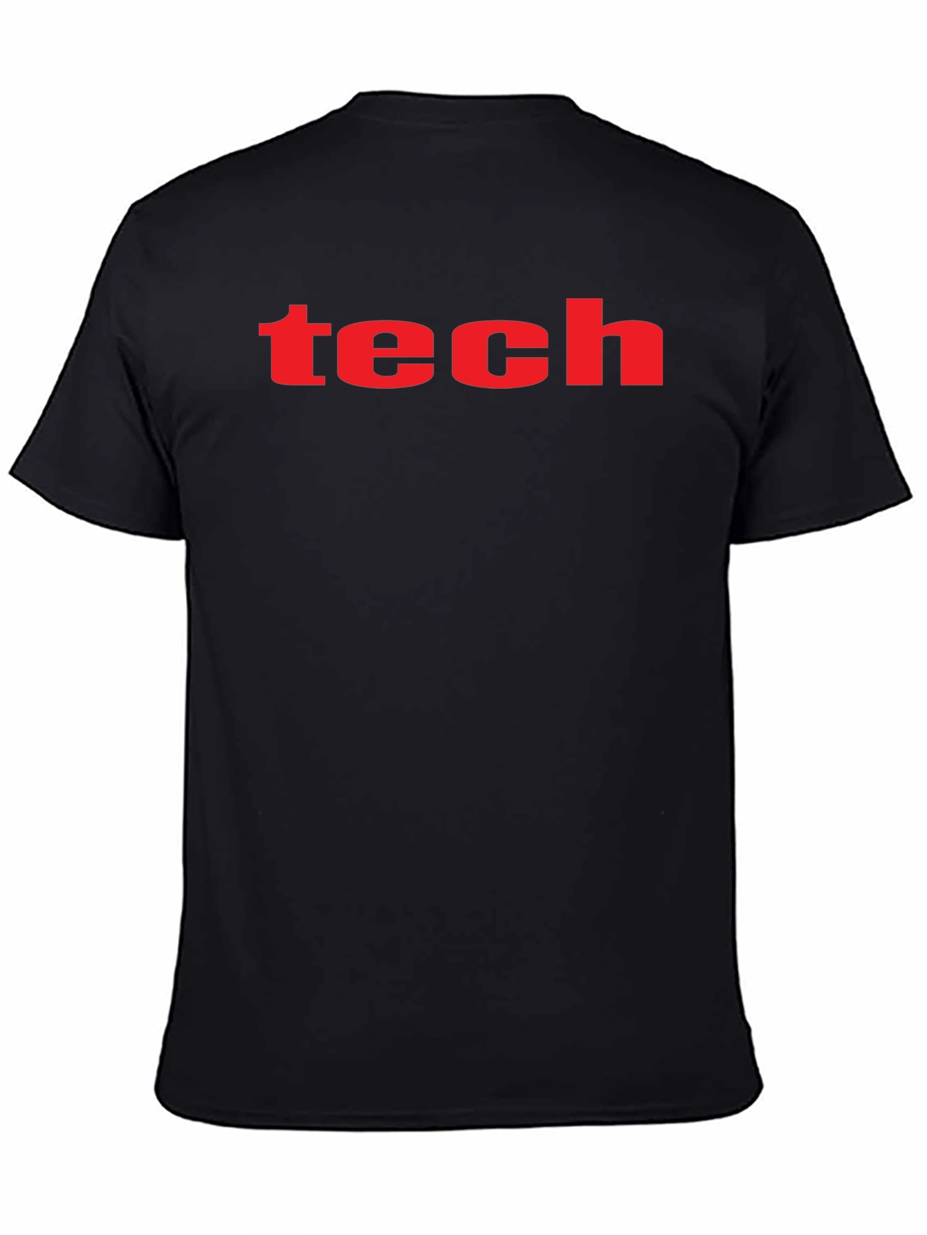 Tech Graphic Tee - Bold Red Print on Black