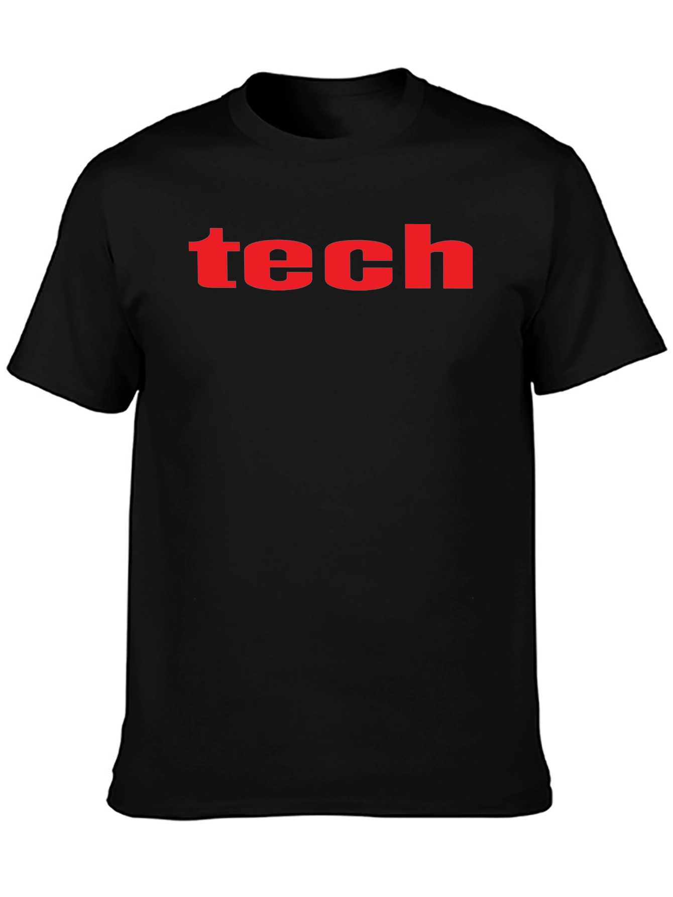 Tech Graphic Tee - Bold Red Print on Black