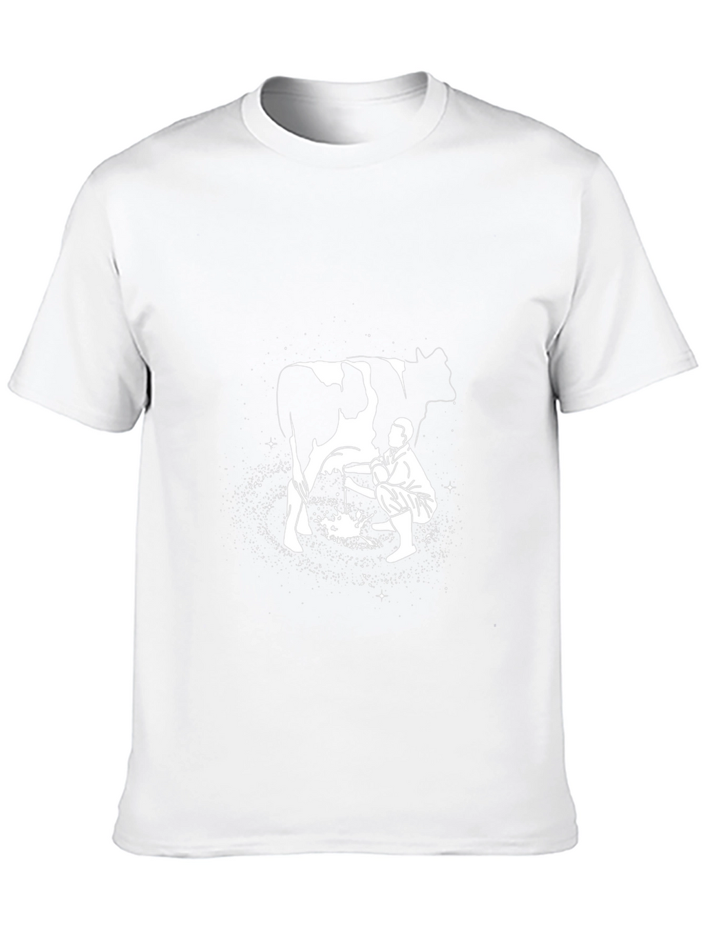 Man Milking Cow Graphic Tee - Black