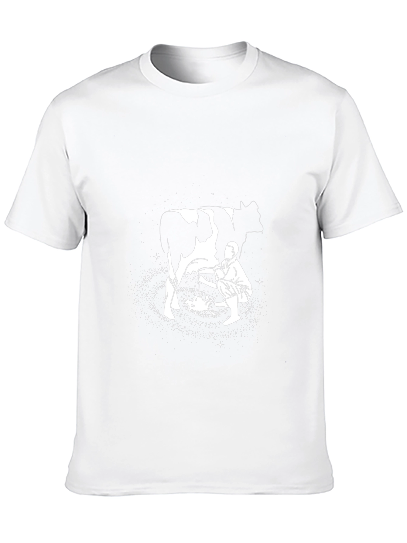 Man Milking Cow Graphic Tee - Black