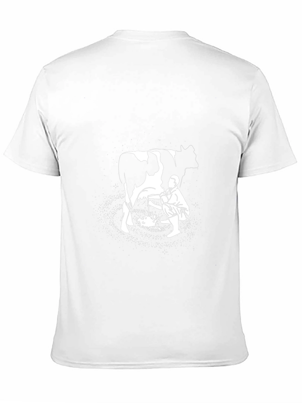 Man Milking Cow Graphic Tee - Black