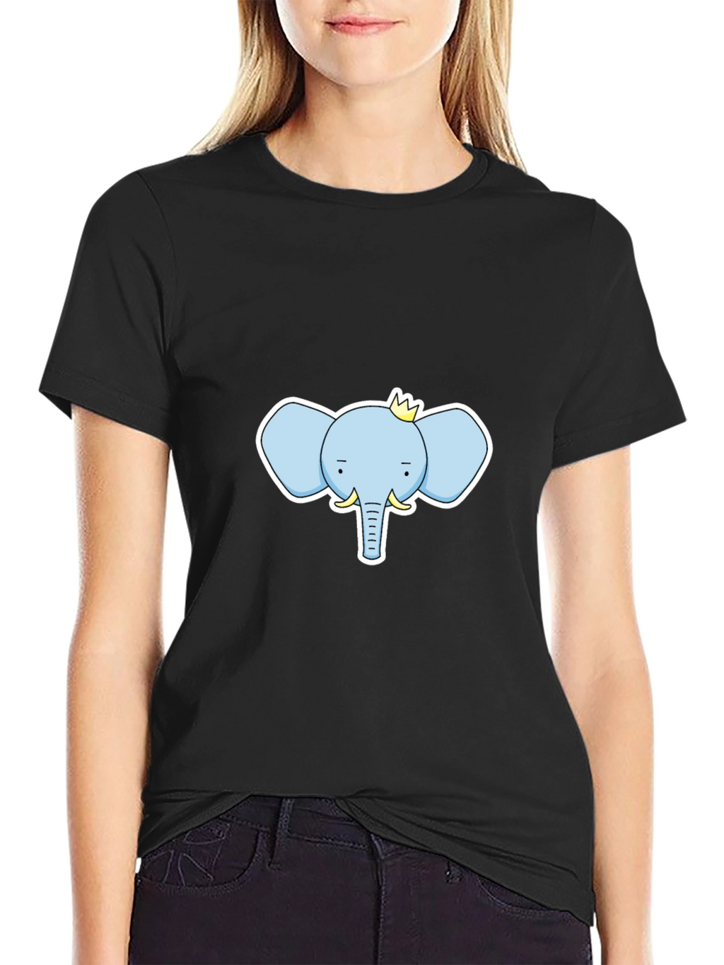 Elephant King Graphic Tee - Black Cotton T-Shirt