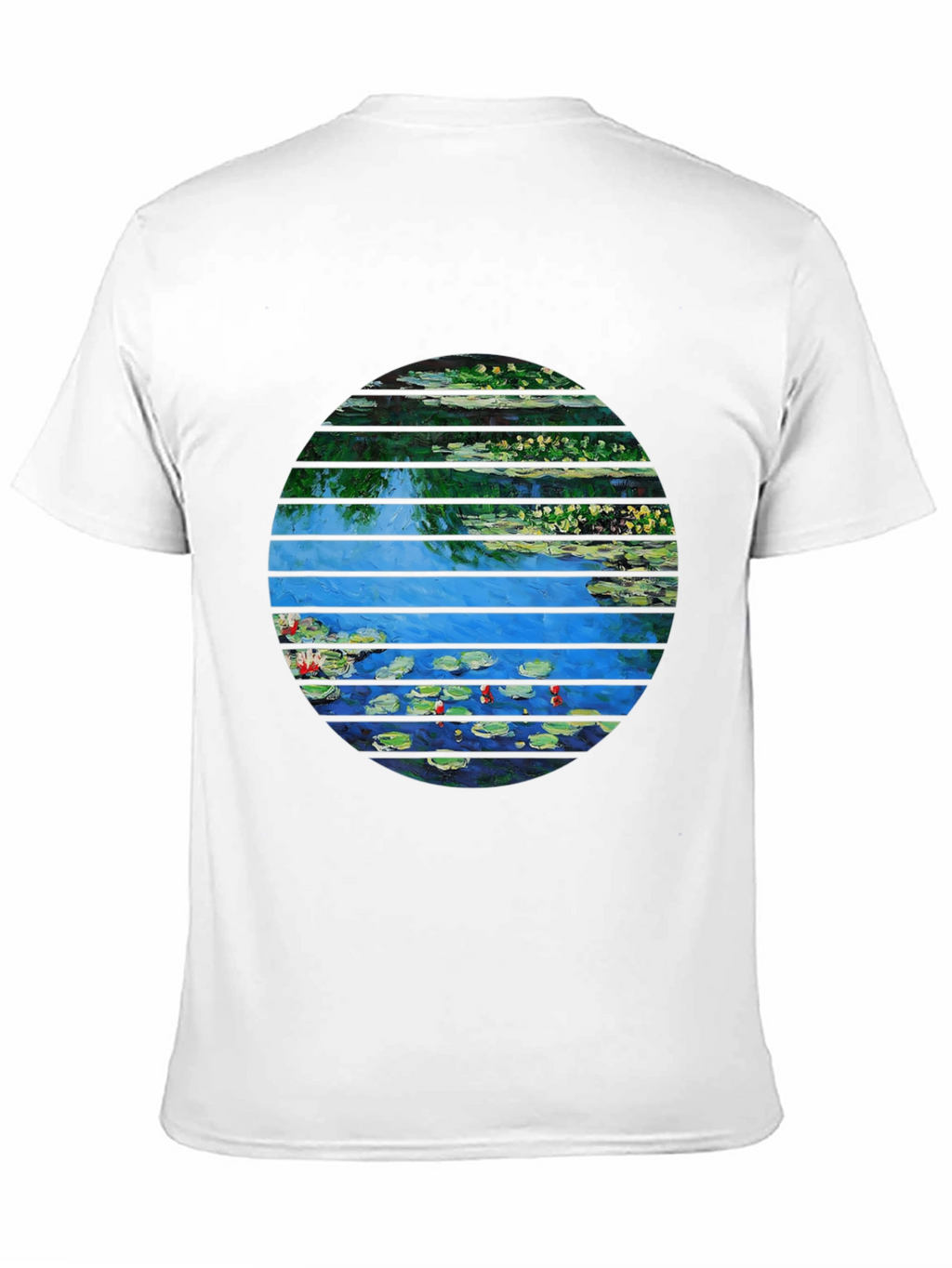 Monet Water Lilies Graphic Tee - Artistic Black T-Shirt