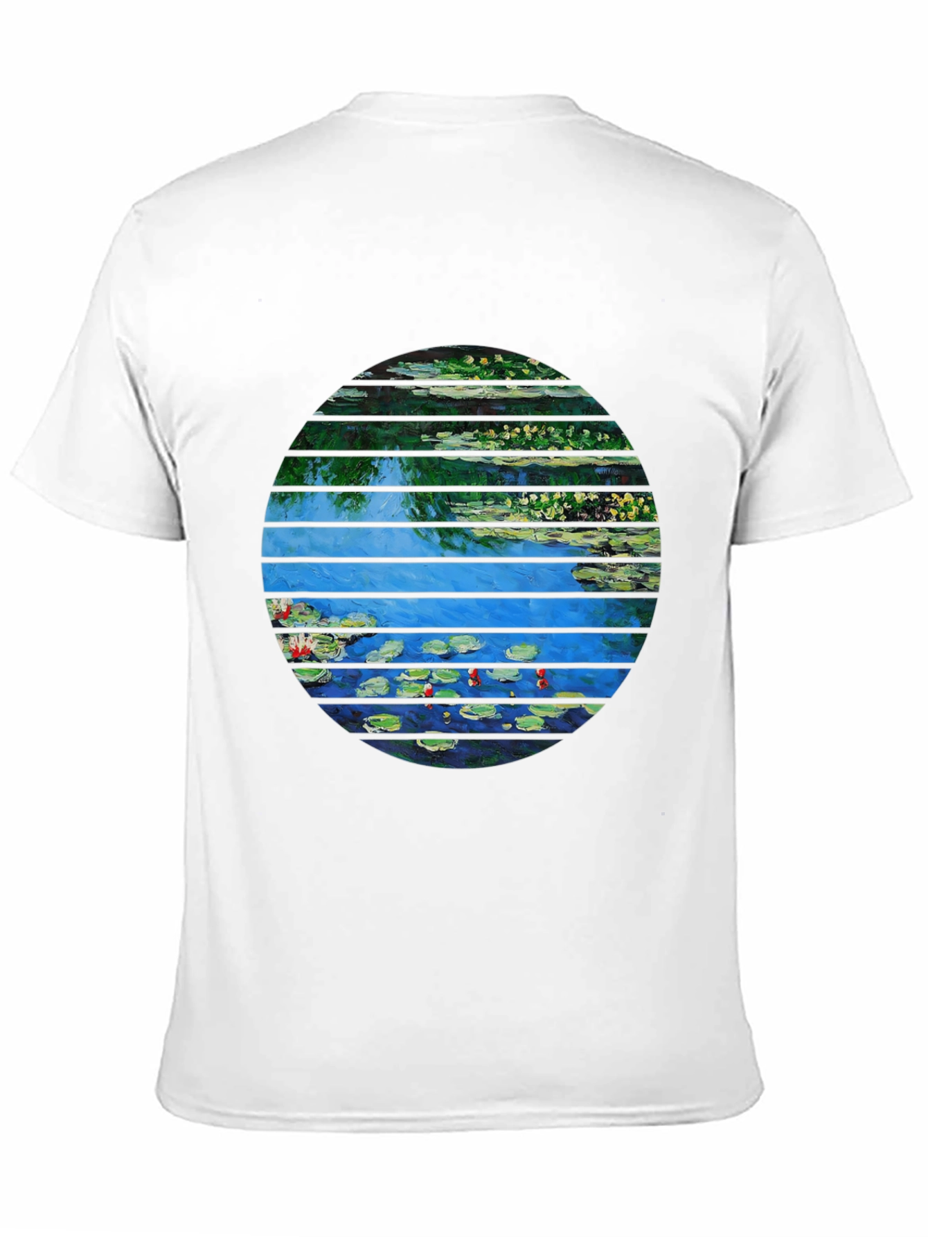 Monet Water Lilies Graphic Tee - Artistic Black T-Shirt