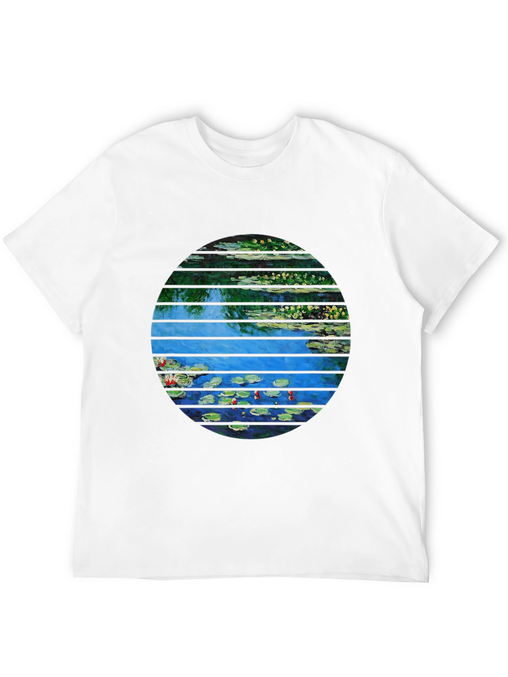 Monet Water Lilies Graphic Tee - Artistic Black T-Shirt