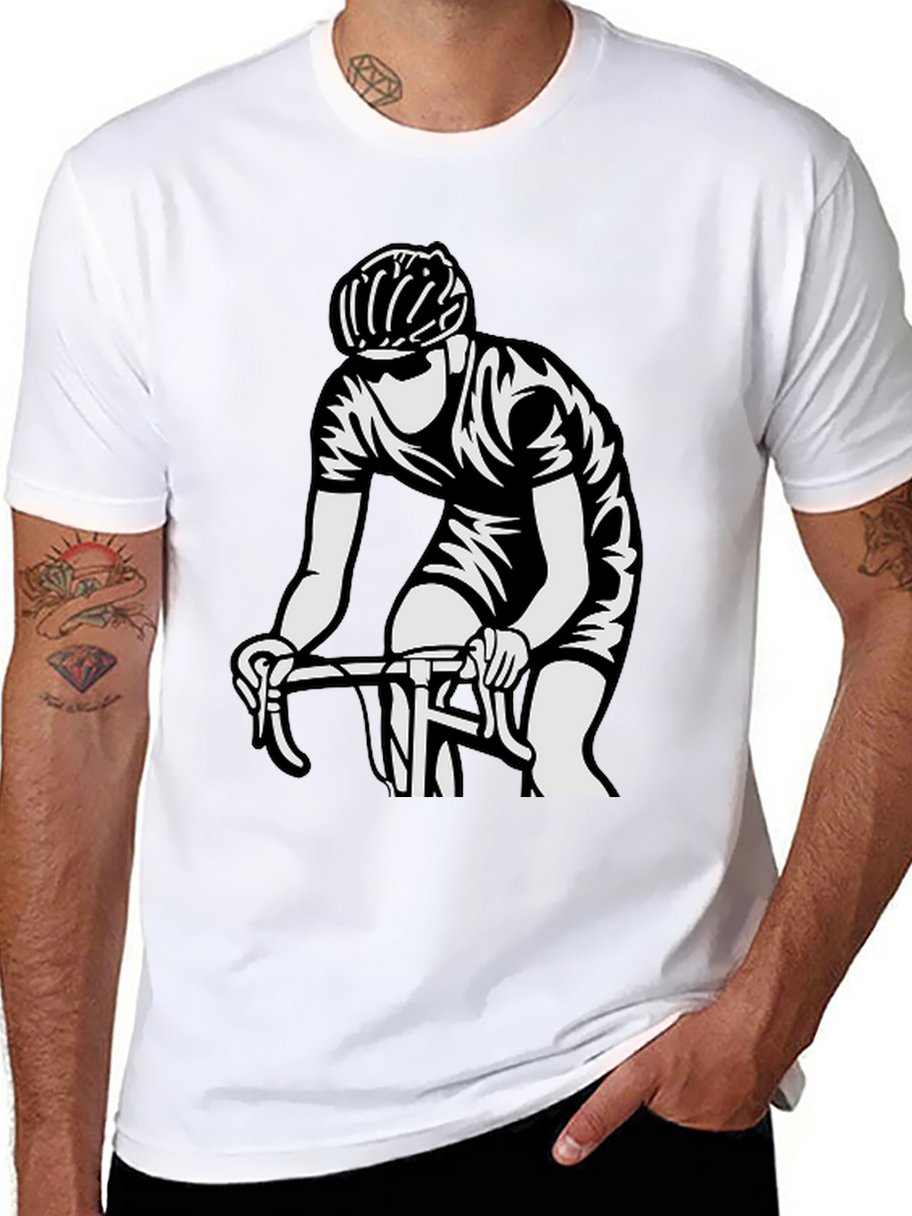 Cyclist Graphic T-Shirt - Black Cotton Tee
