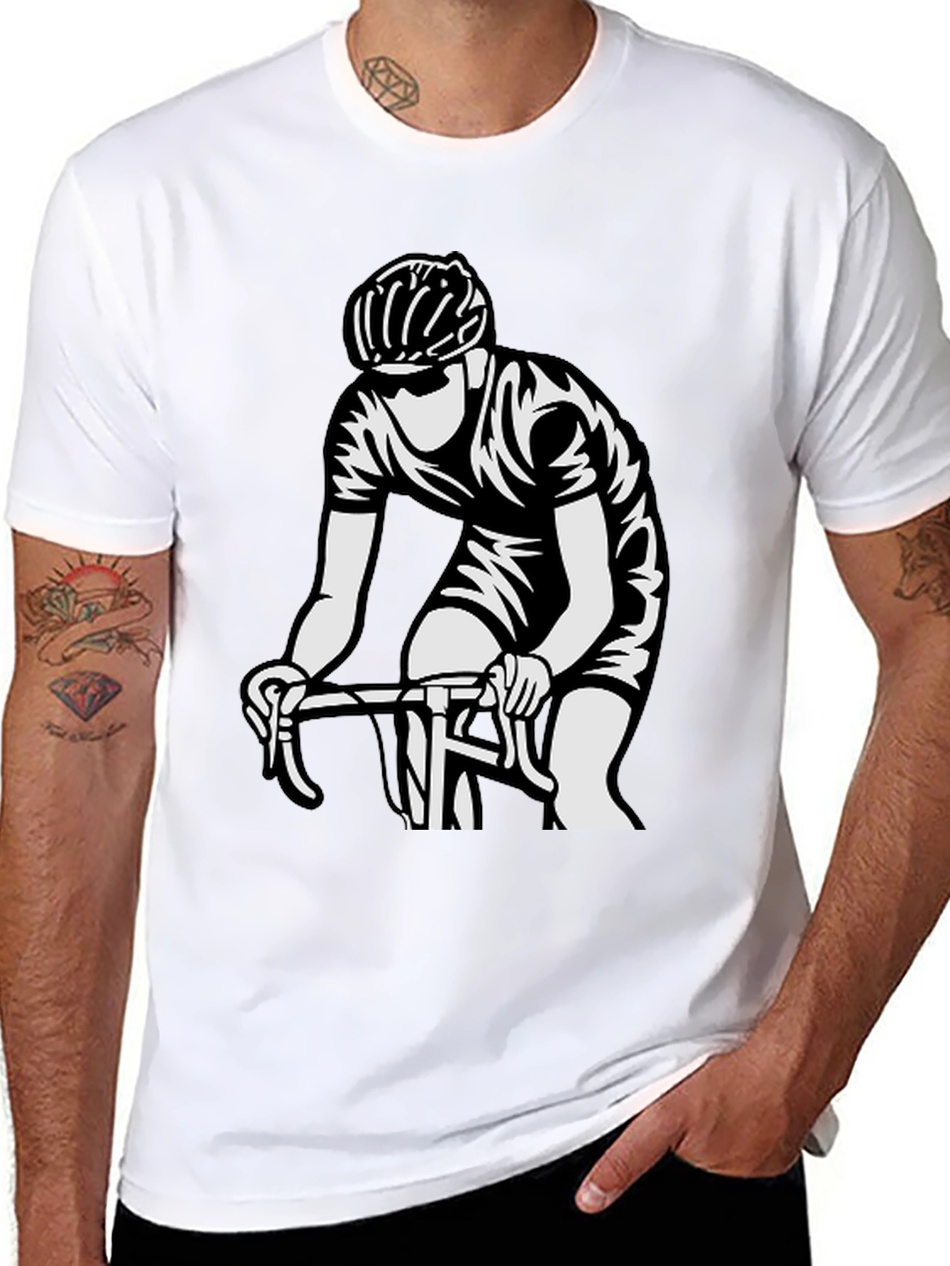 Cyclist Graphic T-Shirt - Black Cotton Tee