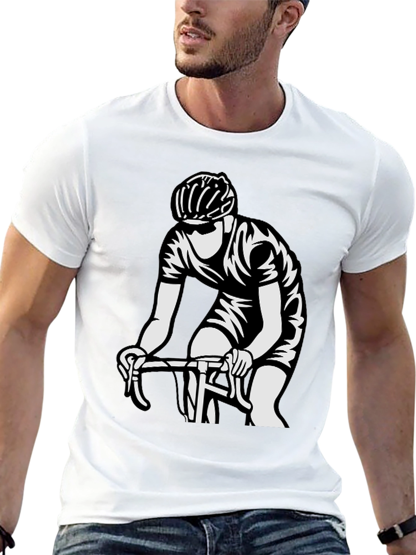 Cyclist Graphic T-Shirt - Black Cotton Tee
