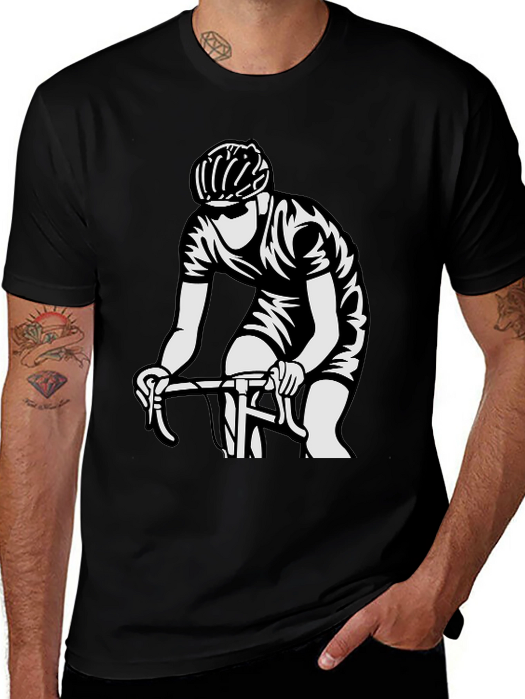 Cyclist Graphic T-Shirt - Black Cotton Tee
