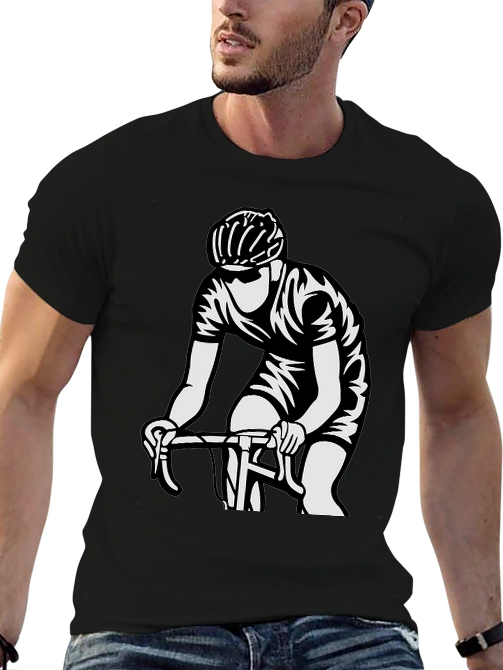 Cyclist Graphic T-Shirt - Black Cotton Tee