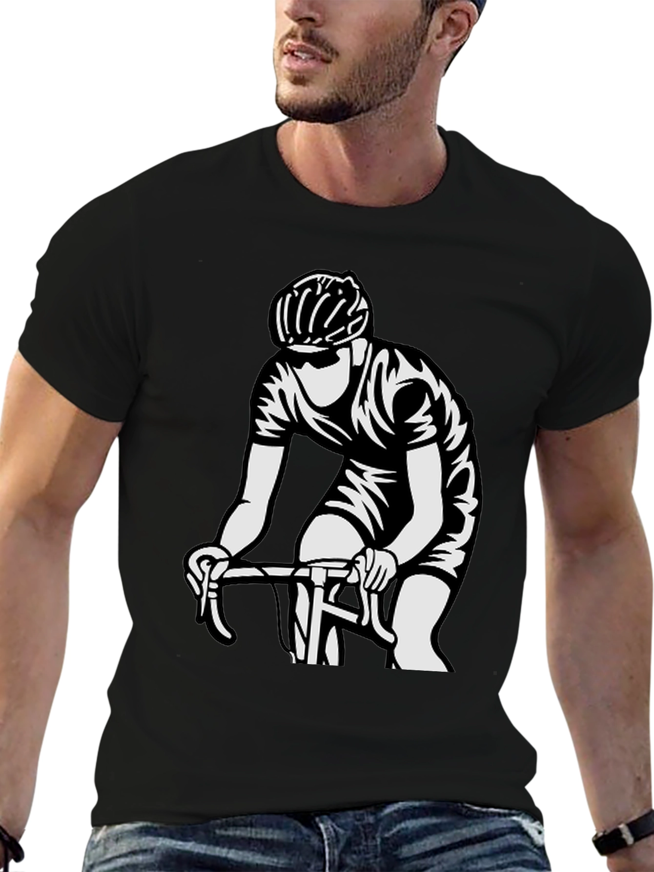 Cyclist Graphic T-Shirt - Black Cotton Tee