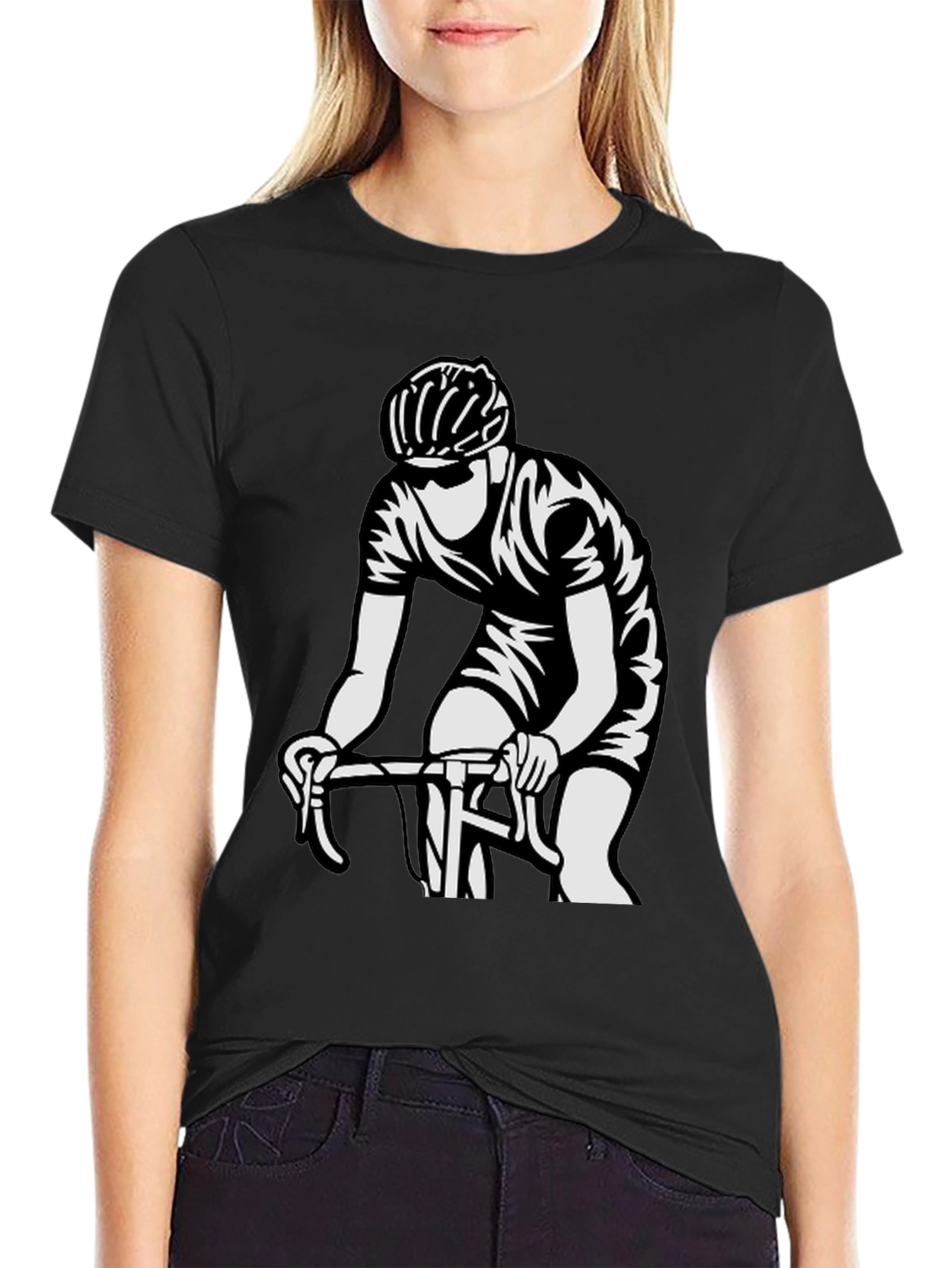 Cyclist Graphic T-Shirt - Black Cotton Tee