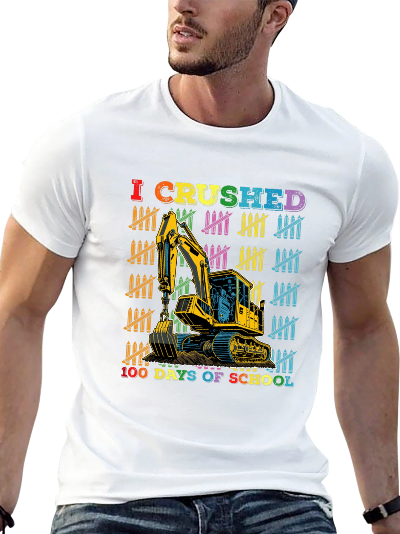 100 Days of School Excavator T-Shirt