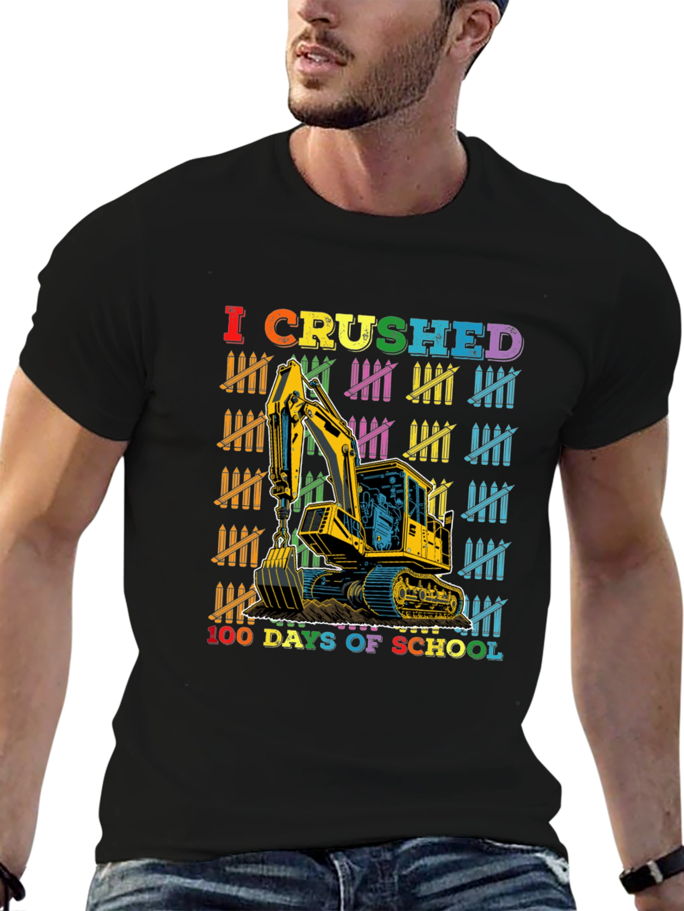 100 Days of School Excavator T-Shirt