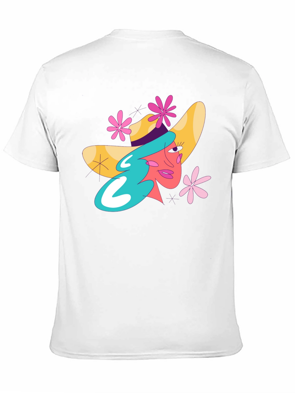 Whimsical Woman Graphic Tee - Trendy Black T-Shirt