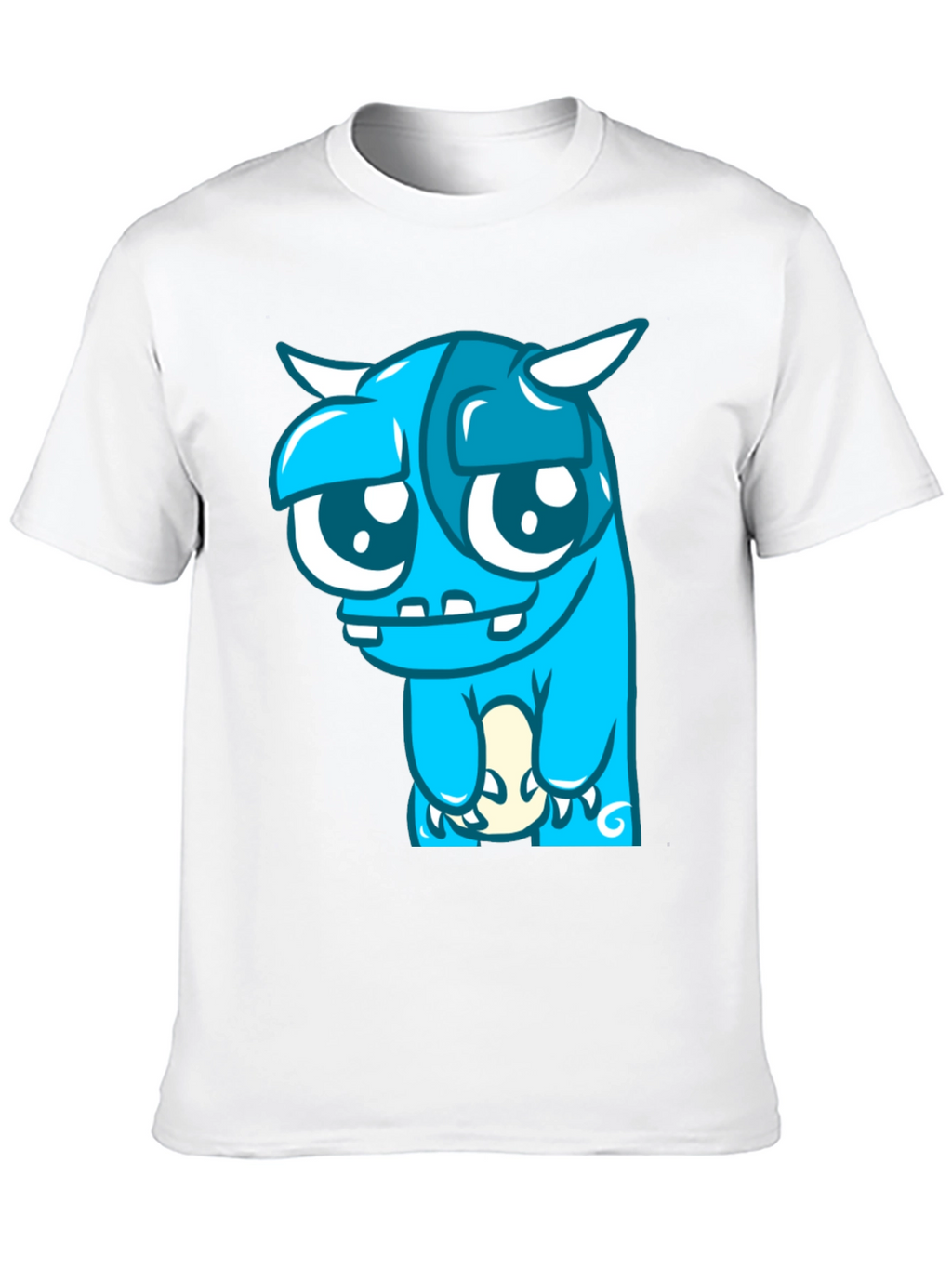 Blue Monster Graphic Tee - Black Cotton Blend