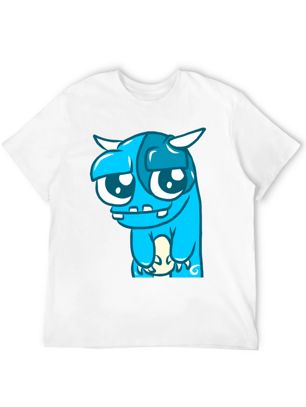 Blue Monster Graphic Tee - Black Cotton Blend