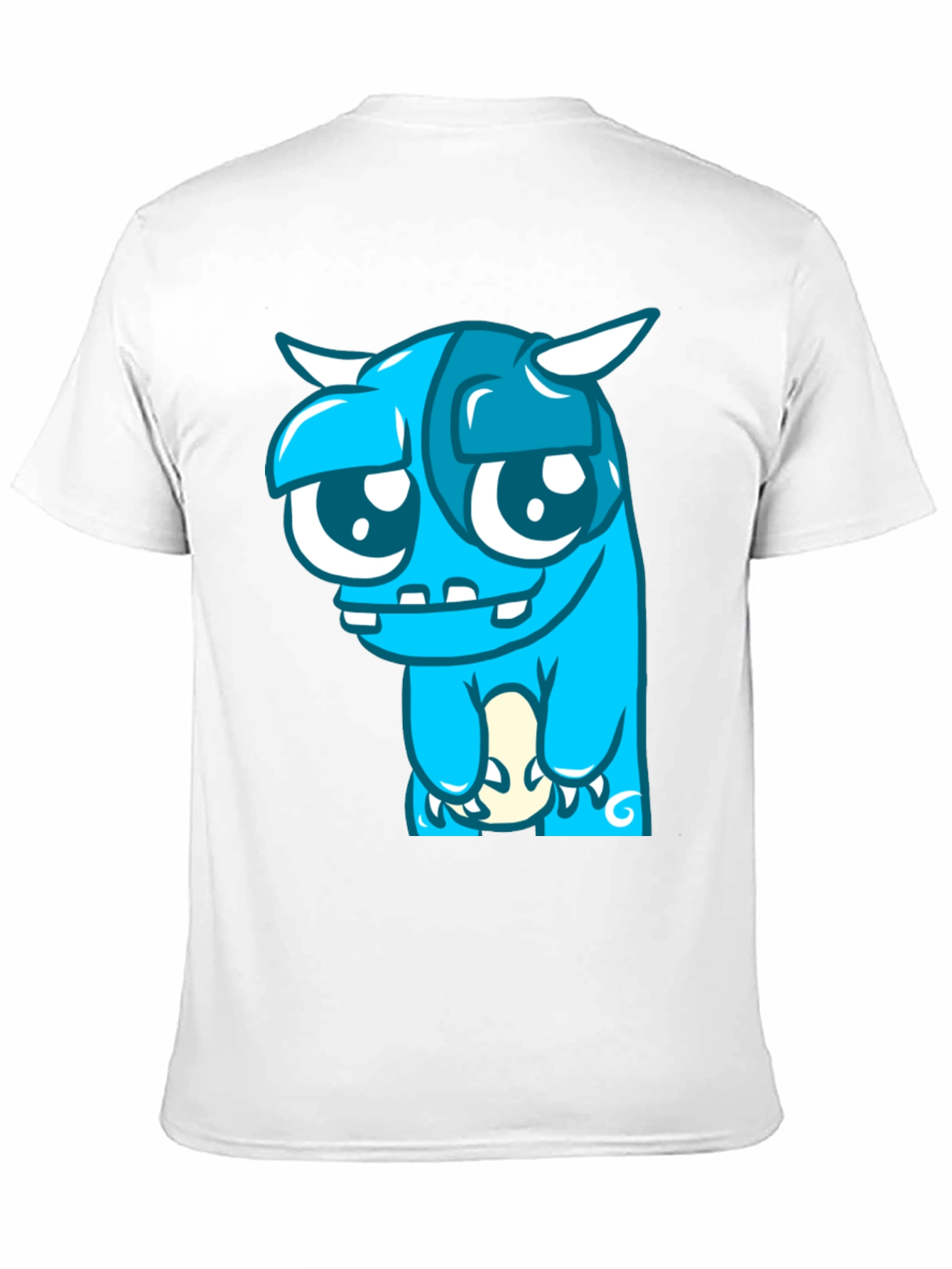 Blue Monster Graphic Tee - Black Cotton Blend